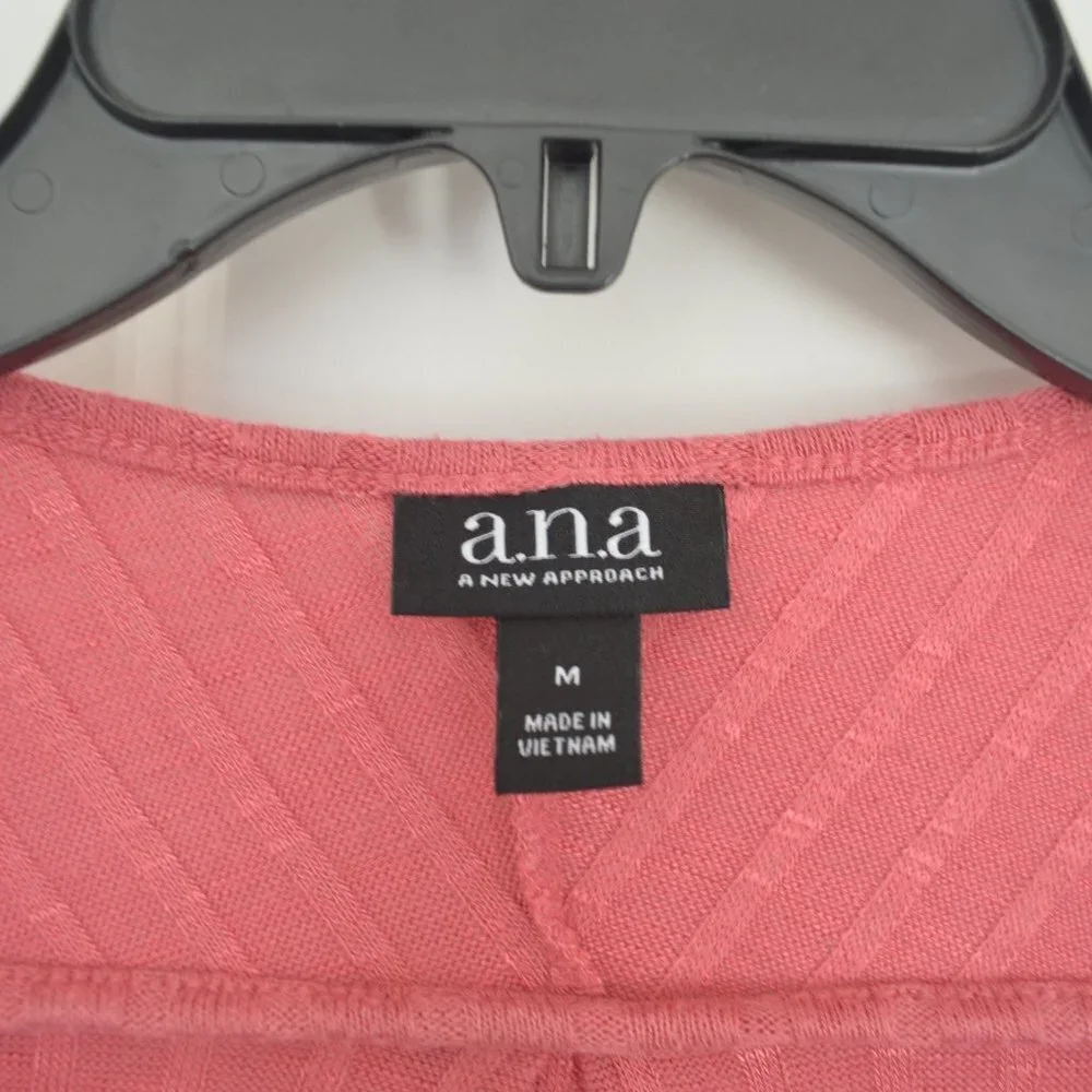 a.n.a. Ribbed Scoop Neck Sweater Pink Size M